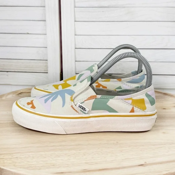 Vans Lelia Hurst Abstract Tropical Print Slip On Pro Sneakers‎ White Multi 6 - Picture 3 of 11